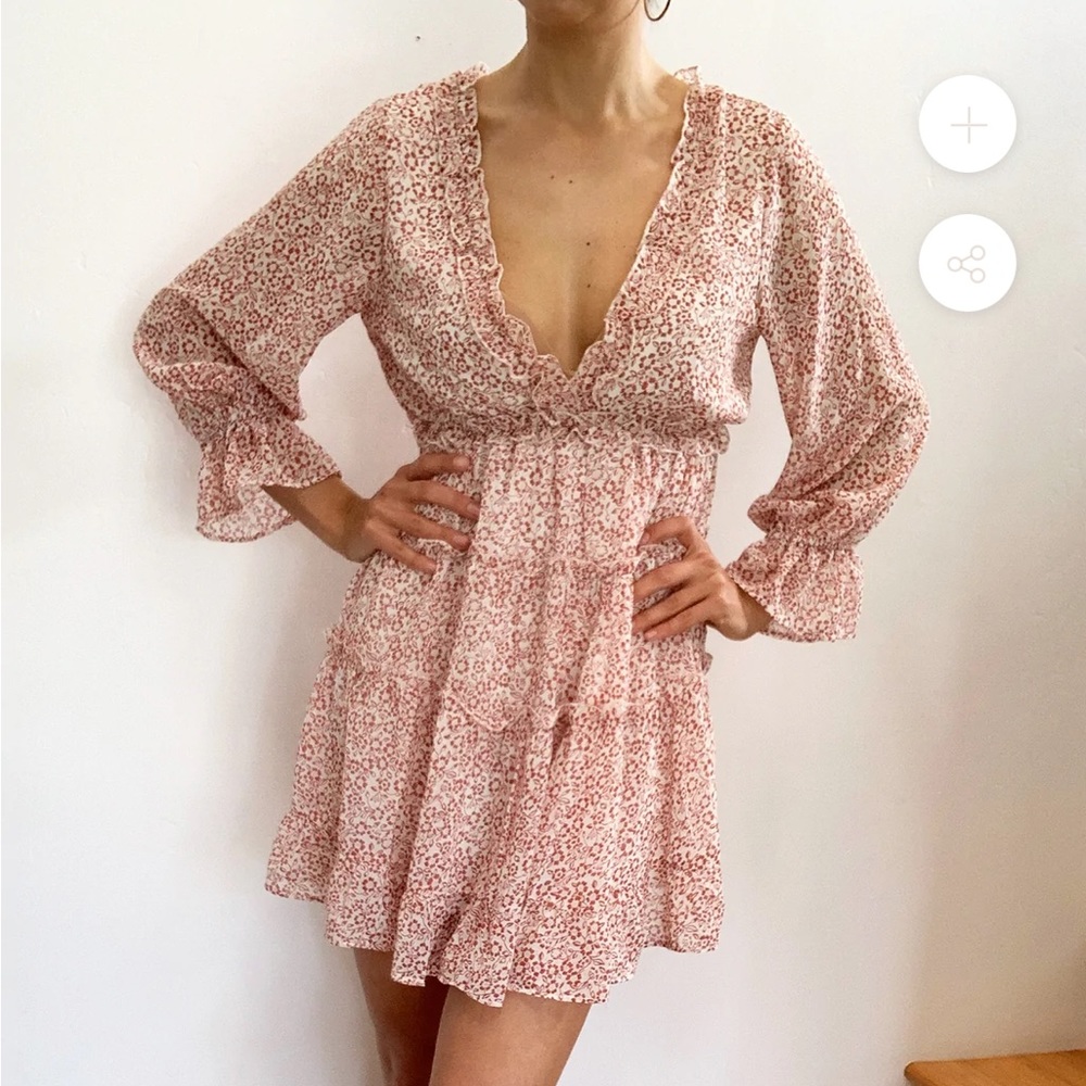 NWT Stolen Hearts Long Sleeve Ruffle Dress